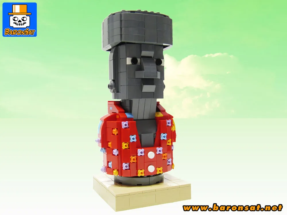 Lego Moai Tiki Brick Statue MOC